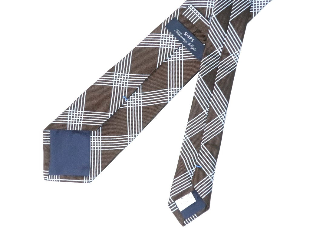 【中古】シップス SHIPS チェック柄ネクタイ
 ブラウンxサックス【BRW】【S/S/A/W】【状態ランクA】【メンズ】
【778892】 EPD