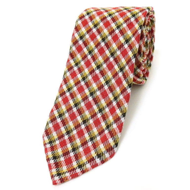 【中古】フィオリオ FIORIO チェック柄ネクタイ
 レッドxイエロー【RED】【S/S/A/W】【状態ランクB】【メンズ】
【778878】 EPD