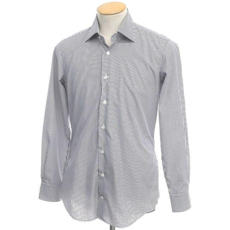 【中古】エマニュエルバーグ Emanuel Berg ドレスシャツ
 ホワイトxネイビー【サイズ38】【WHT】【S/S/A/W】【状態ランクC】【メンズ】
【769878】 EPD