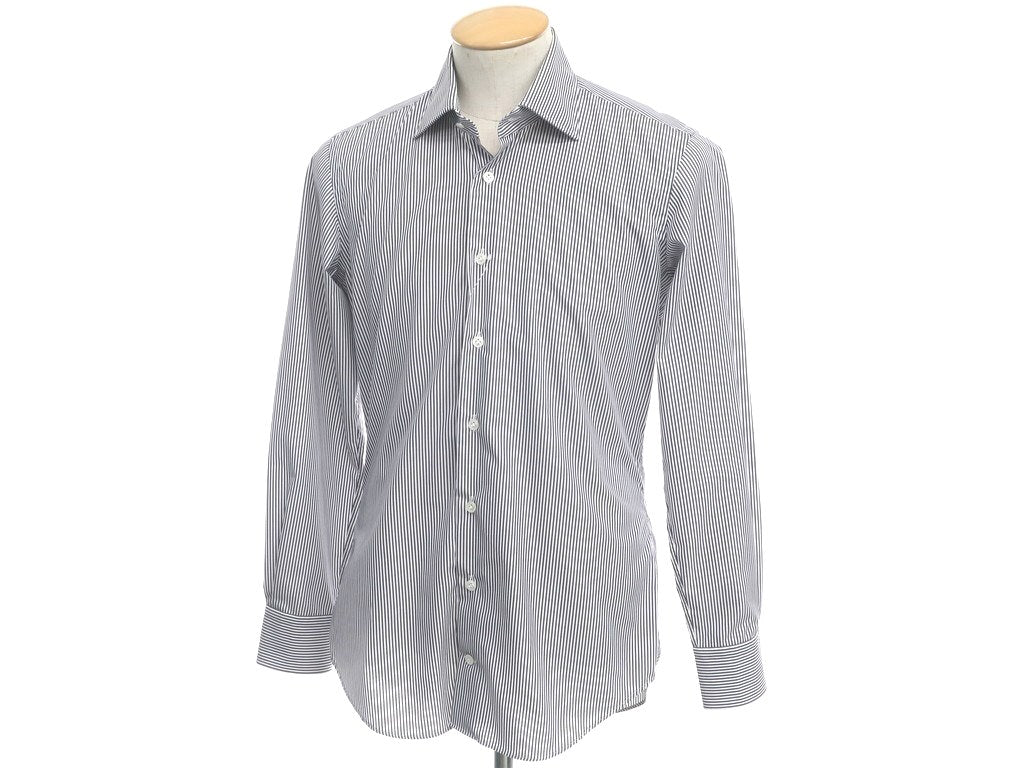 【中古】エマニュエルバーグ Emanuel Berg ドレスシャツ
 ホワイトxネイビー【サイズ38】【WHT】【S/S/A/W】【状態ランクC】【メンズ】
【769878】 EPD