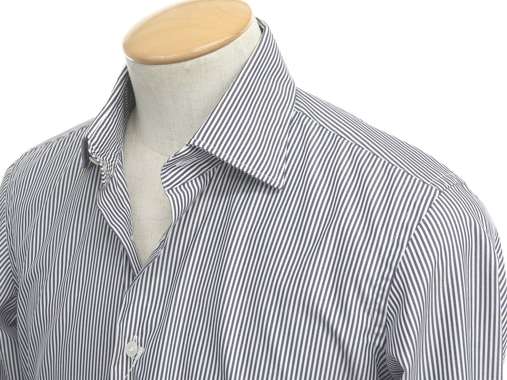 【中古】エマニュエルバーグ Emanuel Berg ドレスシャツ
 ホワイトxネイビー【サイズ38】【WHT】【S/S/A/W】【状態ランクC】【メンズ】
【769878】 EPD