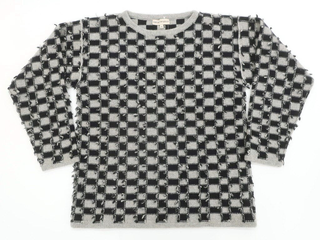 【中古】エンポリオ アルマーニ EMPORIO ARMANI プルオーバーニット
 グレーxブラック【サイズ46】【GRY】【A/W】【状態ランクB】【メンズ】
【778887】 EPD