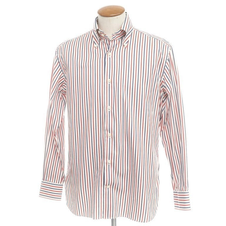 【中古】ギローバー GUY ROVER カジュアルシャツ
 レッドxネイビーxホワイト【サイズ40】【WHT】【S/S/A/W】【状態ランクC】【メンズ】
【769880】 EPD