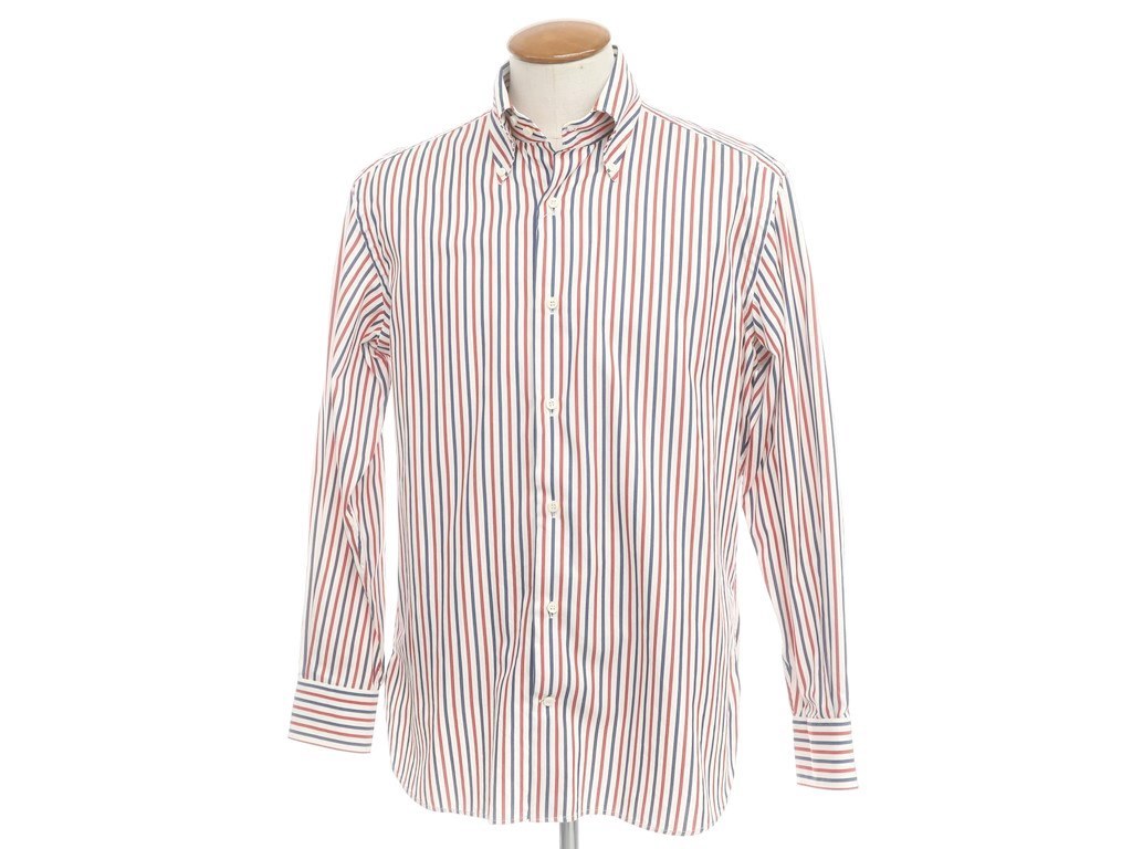 【中古】ギローバー GUY ROVER カジュアルシャツ
 レッドxネイビーxホワイト【サイズ40】【WHT】【S/S/A/W】【状態ランクC】【メンズ】
【769880】 EPD