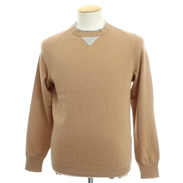 【新品】アンドレア フェンツィ ANDREA FENZI プルオーバーニット
 ブラウンベージュ×グレー【サイズ44】【BEI】【A/W】【状態ランクN】【メンズ】 DPD
