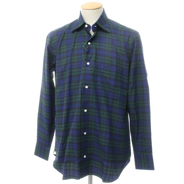 【新品】タイユアタイ TIE YOUR TIE カジュアルシャツ
 ネイビー×グリーン【サイズ43】【NVY】【A/W】【状態ランクN】【メンズ】 EPD