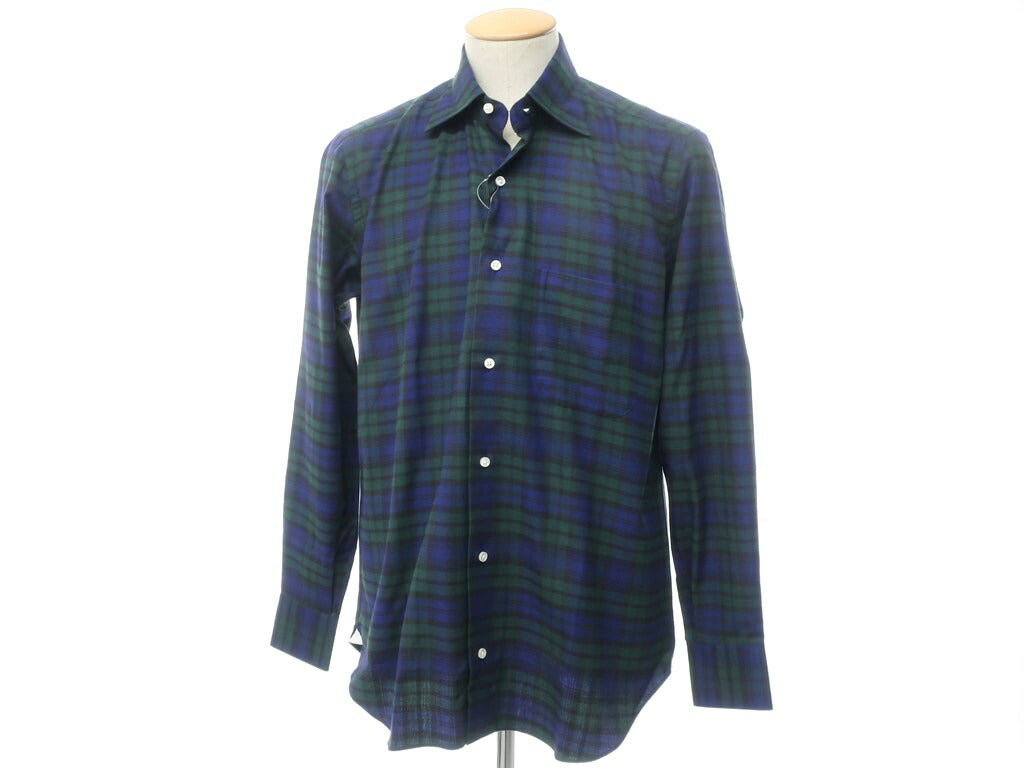 【新品】タイユアタイ TIE YOUR TIE カジュアルシャツ
 ネイビー×グリーン【サイズ43】【NVY】【A/W】【状態ランクN】【メンズ】 EPD