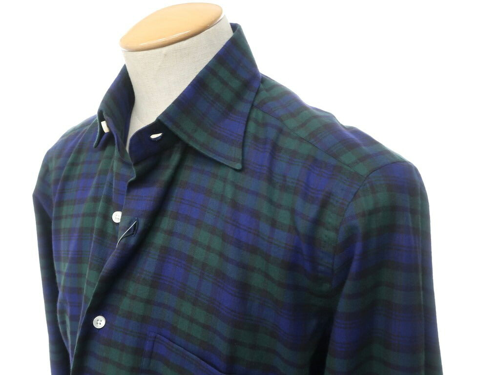 【新品】タイユアタイ TIE YOUR TIE カジュアルシャツ
 ネイビー×グリーン【サイズ43】【NVY】【A/W】【状態ランクN】【メンズ】 EPD