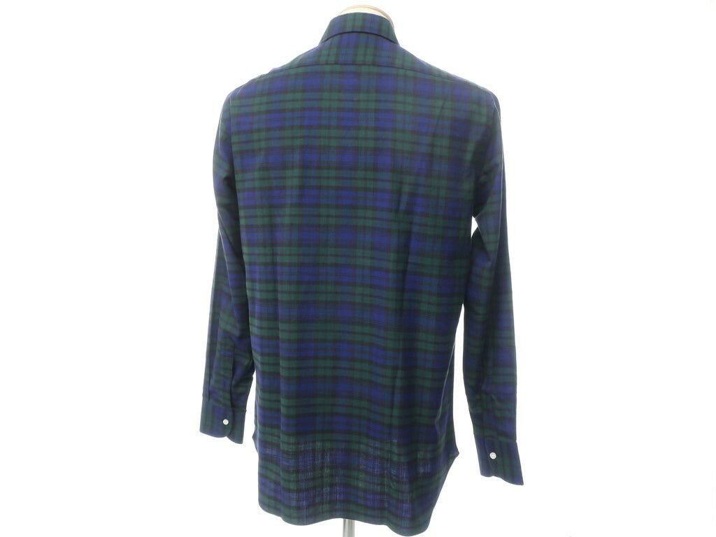 【新品】タイユアタイ TIE YOUR TIE カジュアルシャツ
 ネイビー×グリーン【サイズ43】【NVY】【A/W】【状態ランクN】【メンズ】 EPD