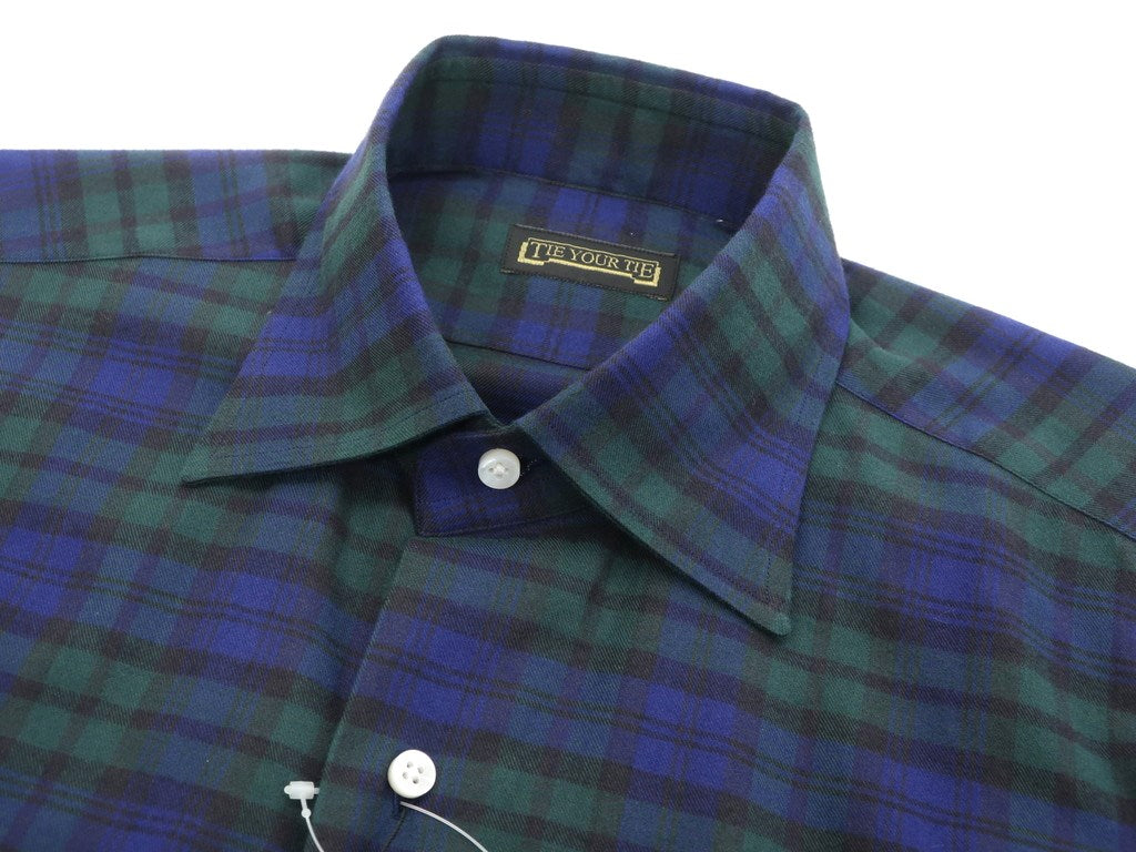 【新品】タイユアタイ TIE YOUR TIE カジュアルシャツ
 ネイビー×グリーン【サイズ43】【NVY】【A/W】【状態ランクN】【メンズ】 EPD