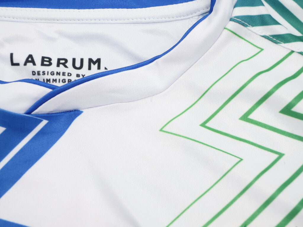 【新品アウトレット】ラブラム ロンドン LABRUM LONDON 半袖Tシャツ
 ホワイト×ブルー×グリーン【サイズM】【WHT】【S/S】【状態ランクN-】【メンズ】 EPD