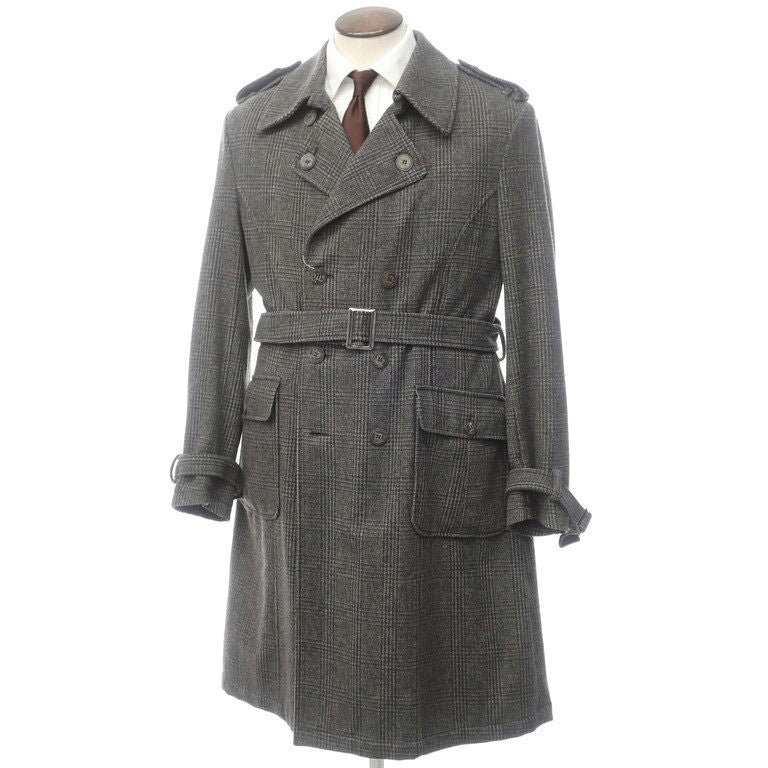 【中古】エトロ ETRO トレンチコート
 ダークグレーxアッシュブラウン【サイズL】【GRY】【A/W】【状態ランクB】【メンズ】
【779073】 DPD