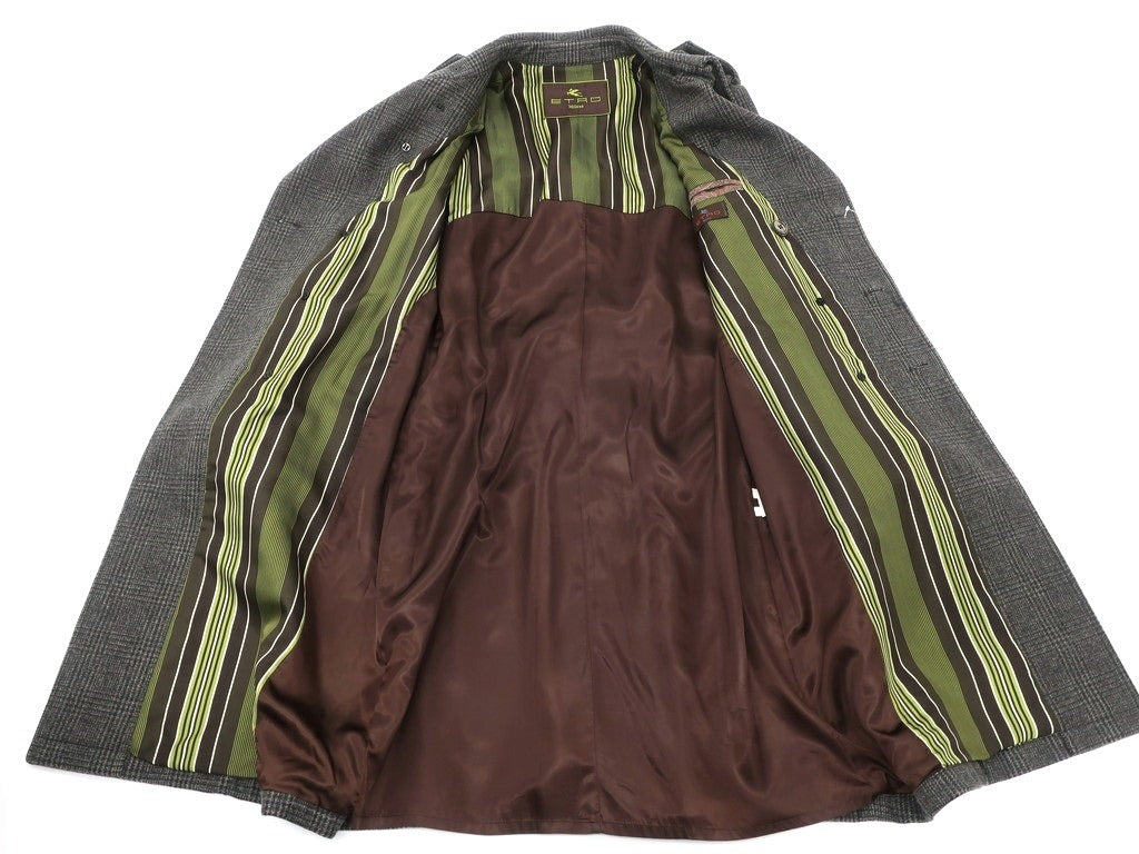 【中古】エトロ ETRO トレンチコート
 ダークグレーxアッシュブラウン【サイズL】【GRY】【A/W】【状態ランクB】【メンズ】
【779073】 DPD