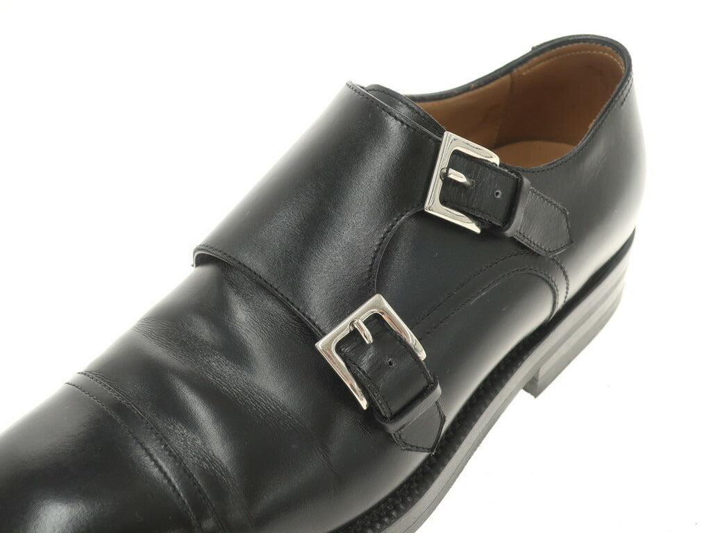 【中古】エンツォ ボナフェ Enzo Bonafe カーフ ダブルモンク ドレスシューズ ブラック【 6 】【 状態ランクB 】【 メンズ 】