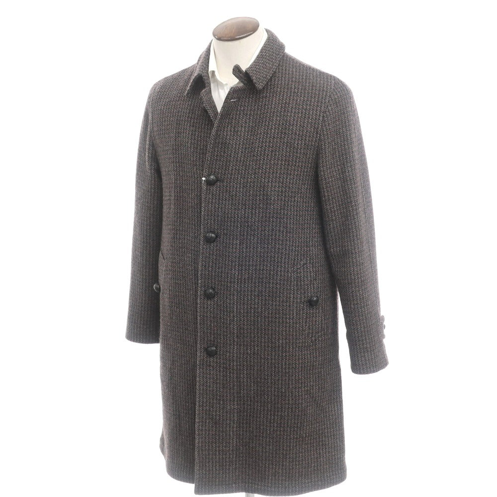 【中古】エム ピー ディ マッシモ ピオンボ MP di MASSIMO PIOMBO ステンカラーコート
 ダークブラウンxネイビーxグレー【サイズ48】【BRW】【A/W】【状態ランクB】【メンズ】
【778985】 CPD