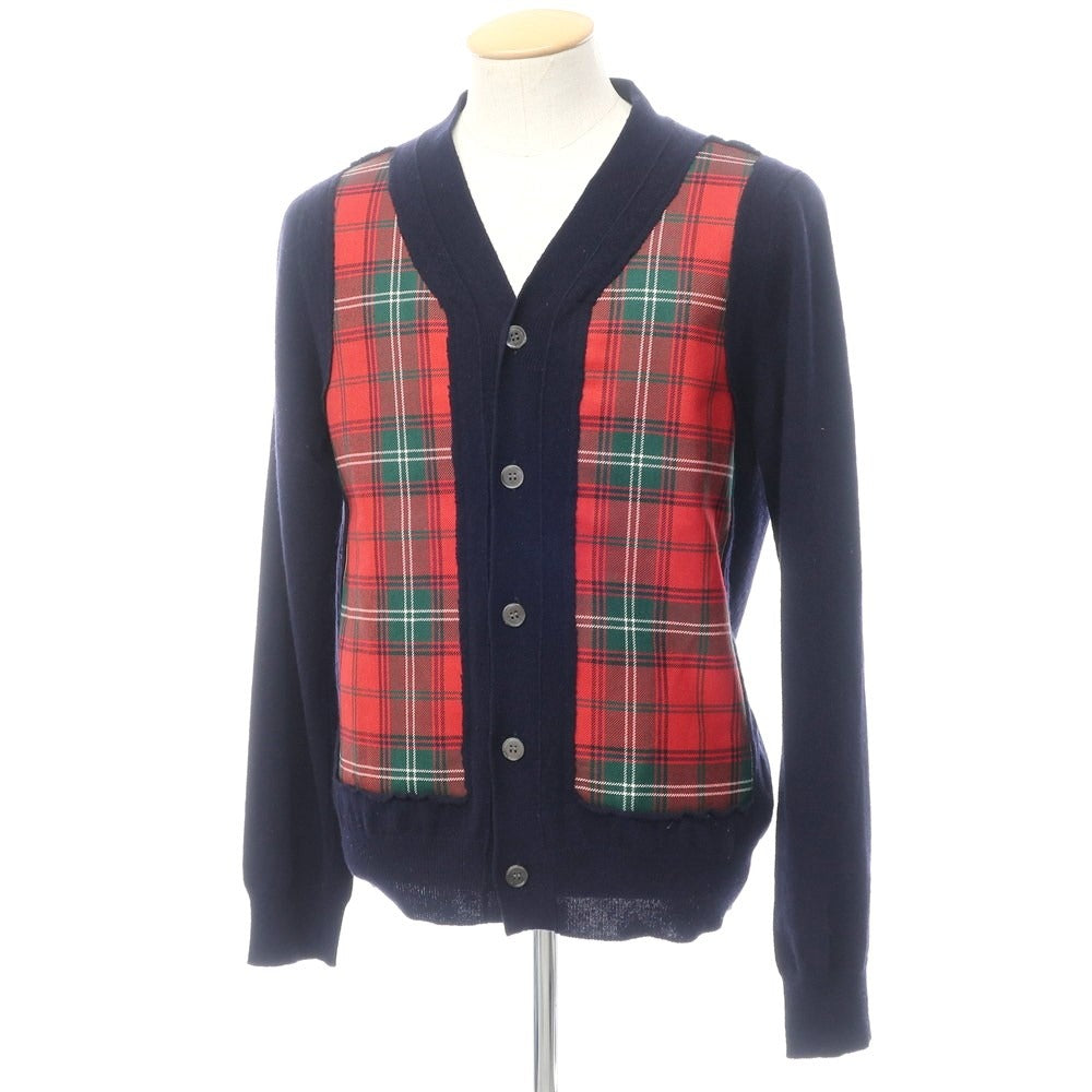 【中古】コムデギャルソンシャツ COMME des GARCONS SHIRT 2020年秋冬  カーディガン
 ネイビーxレッド【サイズS】【NVY】【A/W】【状態ランクB】【メンズ】
【779088】 EPD
