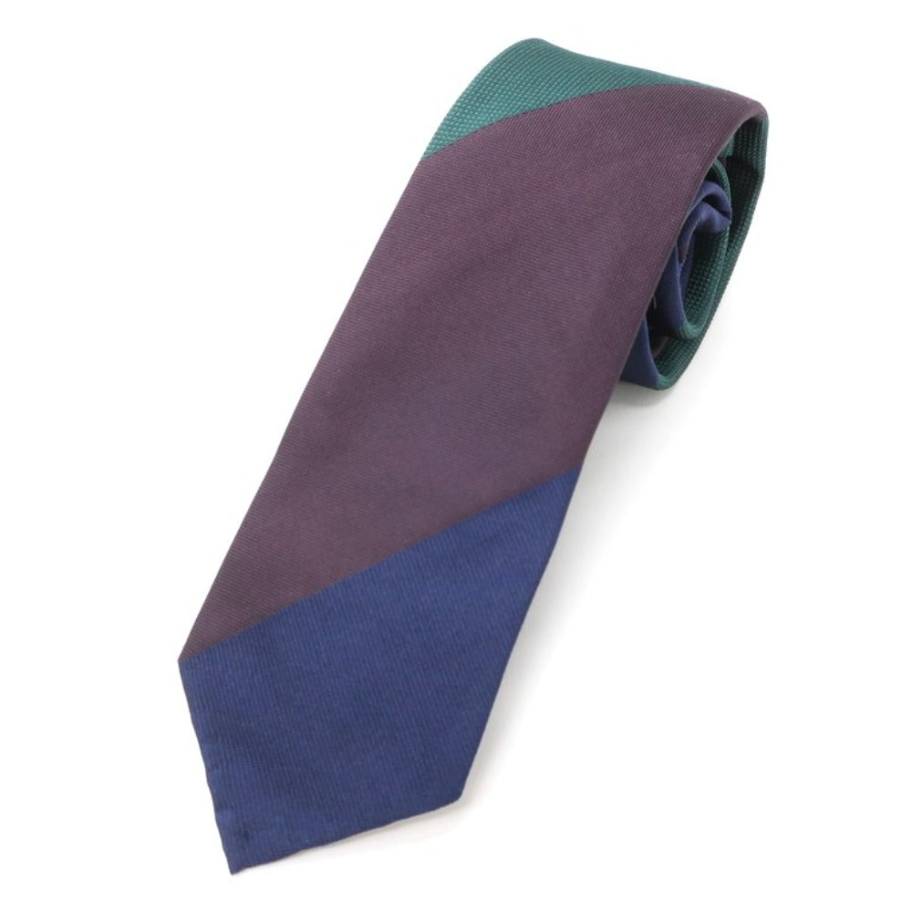 【新品】ベルベスト Belvest スフォデラータ ストライプ柄ネクタイ
 ネイビーxグリーンxボルドー【NVY】【S/S/A/W】【状態ランクN】【メンズ】
【779184】 BPD