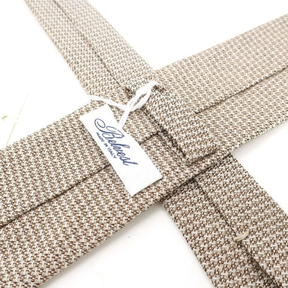 【新品】ベルベスト Belvest 無地ネクタイ
 ブラウンxホワイト【BRW】【S/S】【状態ランクN】【メンズ】
【779184】 EPD