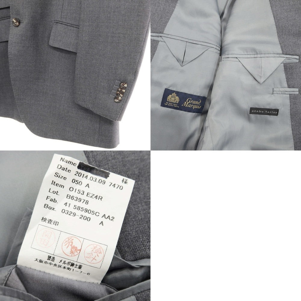 【中古】アザブテーラー azabu tailor 3つボタンスーツ
 グレー【サイズ50/88】【GRY】【A/W】【状態ランクC】【メンズ】
【778869】 BPD