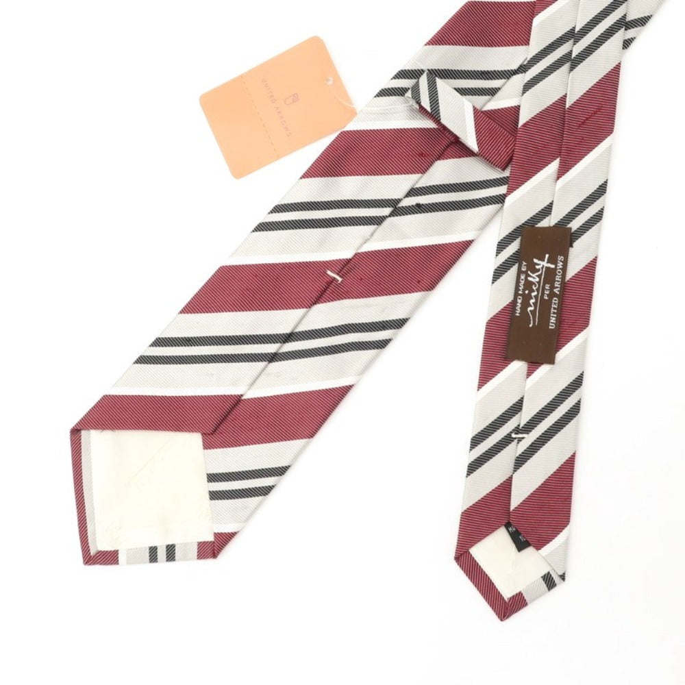 【中古】ニッキー nicky ユナイテッドアローズ別注 ストライプ柄ネクタイ
 ボルドーxライトグレー【RED】【S/S/A/W】【状態ランクA】【メンズ】
【769069】 BPD