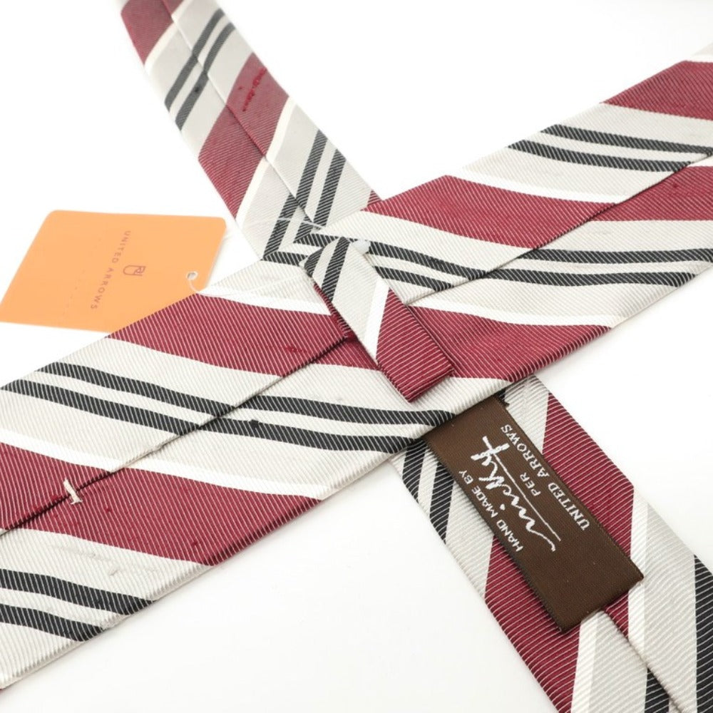 【中古】ニッキー nicky ユナイテッドアローズ別注 ストライプ柄ネクタイ
 ボルドーxライトグレー【RED】【S/S/A/W】【状態ランクA】【メンズ】
【769069】 BPD