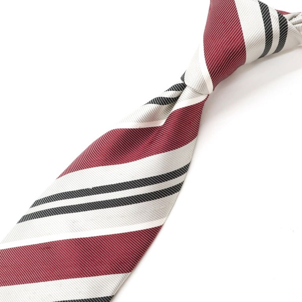 【中古】ニッキー nicky ユナイテッドアローズ別注 ストライプ柄ネクタイ
 ボルドーxライトグレー【RED】【S/S/A/W】【状態ランクA】【メンズ】
【769069】 BPD