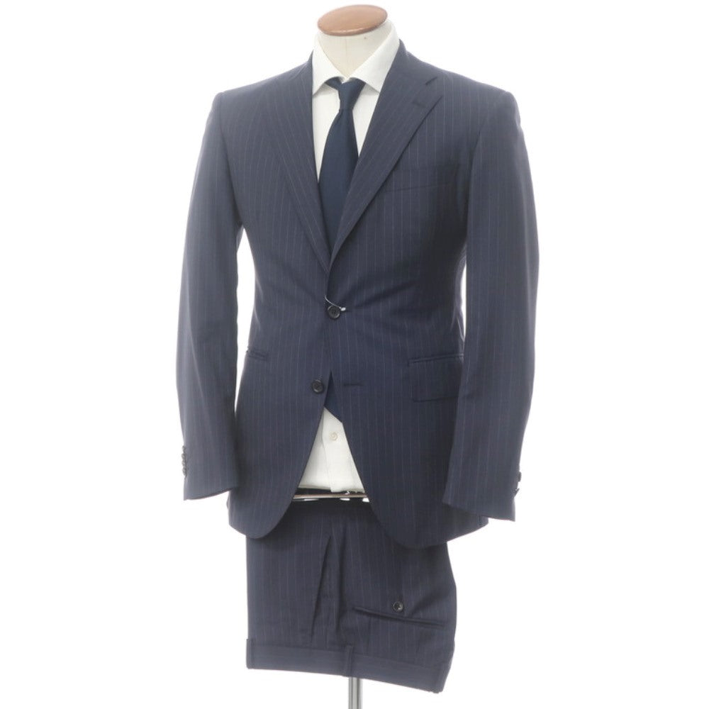 【中古】アザブテーラー azabu tailor 3つボタンスーツ ネイビー【サイズ46】【NVY】【S/S】【状態ランクC】【メンズ】 【