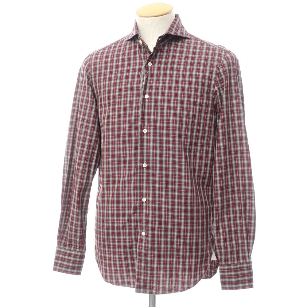 綿100%付属品【定番】ギローバー　ホリゾンタルカラーチェックシャツ　GUY ROVER