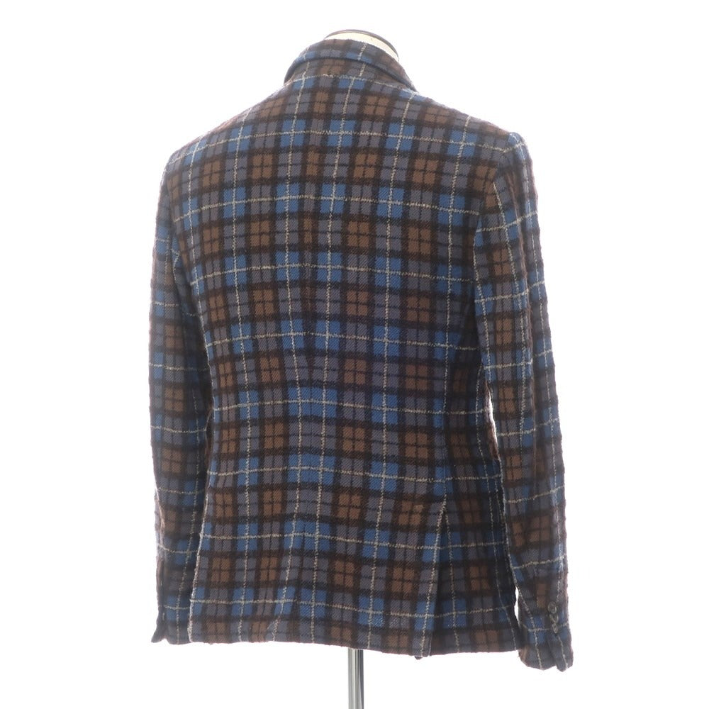 【中古】アクアラマ AQUARAMA ウール チェック カジュアルジャケット ブラウンxブルー【サイズ52】【BRW】【A/W】【状態ランクB】【メンズ】【768990】 APD