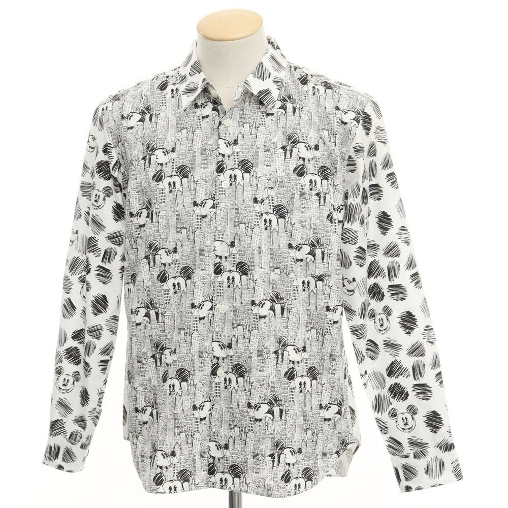 【中古】【未使用】コムデギャルソン オムドゥ COMME des GARCONS HOMME DEUX 2022年春夏 Disneyコラボ カジュアルシャツ
 ホワイトxブラック【サイズS】【WHT】【S/S/A/W】【状態ランクS】【メンズ】
【769793】 EPD