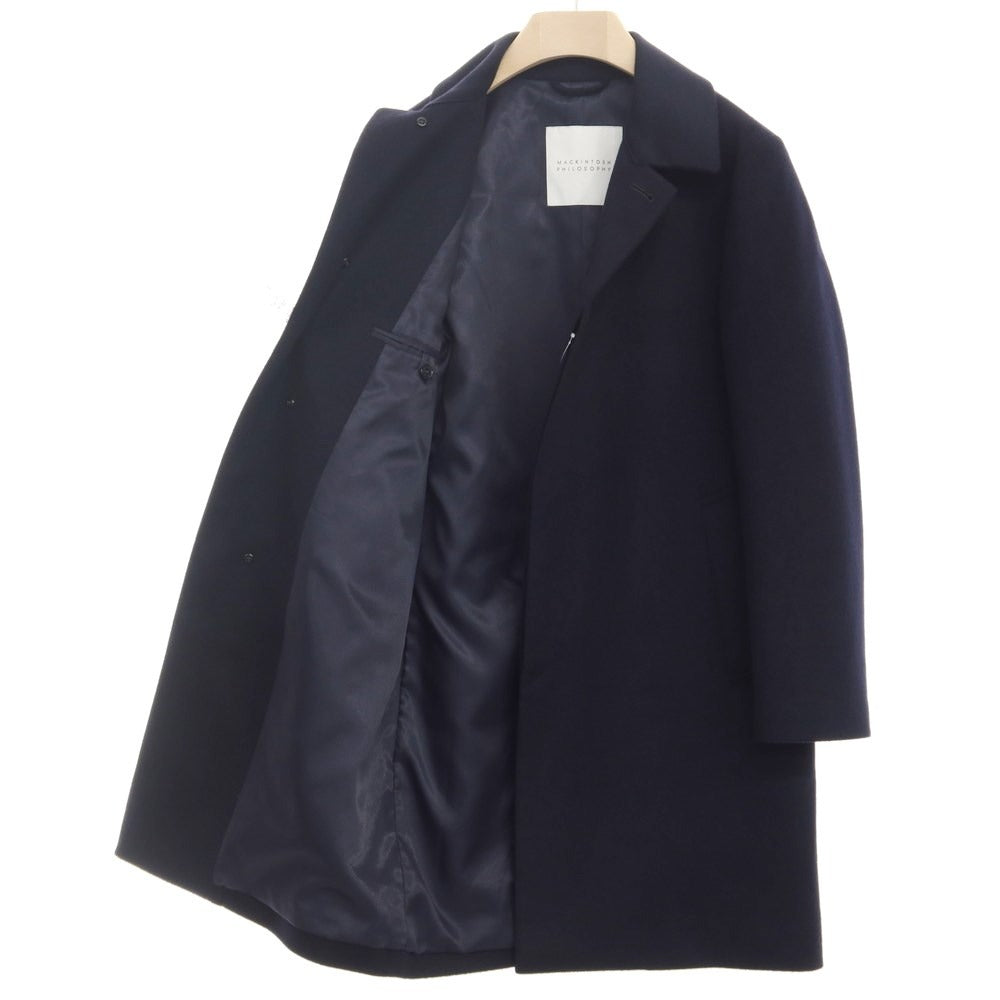【中古】マッキントッシュフィロソフィー MACKINTOSH PHILOSOPHY ウールカシミヤ ステンカラーコート ネイビー【サイズ36】【NVY】【A/W】【状態ランクB】【メンズ】【768986】 APD