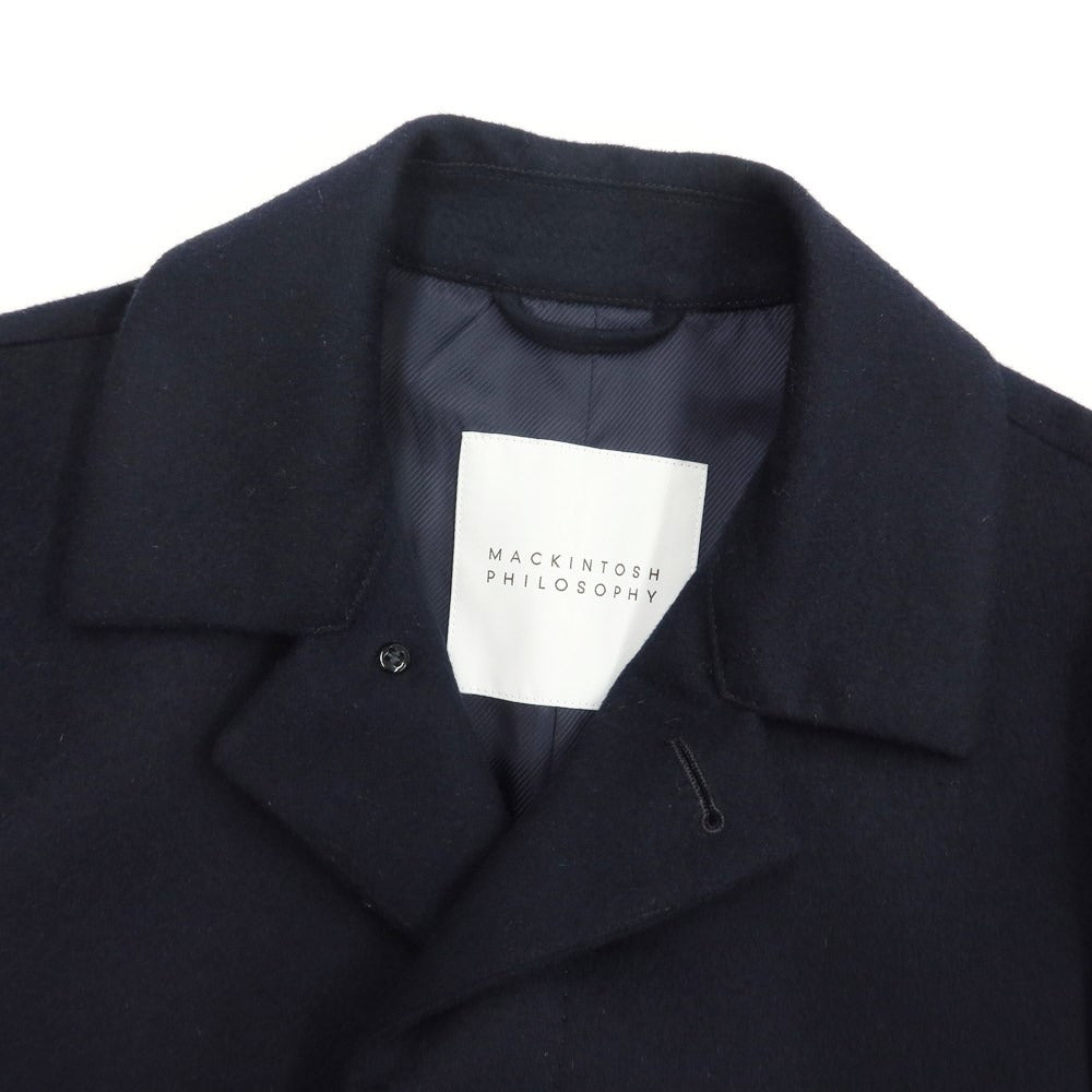 【中古】マッキントッシュフィロソフィー MACKINTOSH PHILOSOPHY ウールカシミヤ ステンカラーコート ネイビー【サイズ36】【NVY】【A/W】【状態ランクB】【メンズ】【768986】 APD