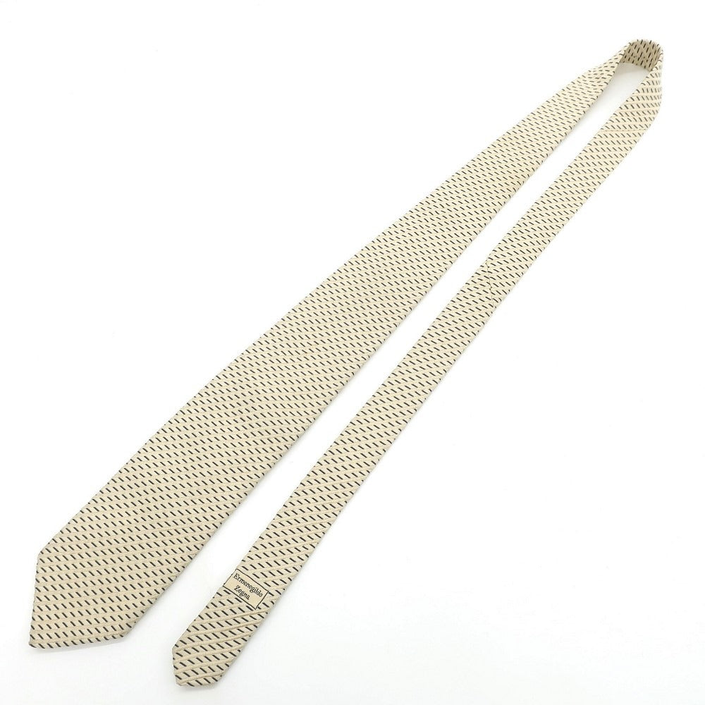 【中古】エルメネジルドゼニア Ermenegildo Zegna ストライプ柄ネクタイ
 ライトベージュxネイビー【サイズ-】【BEI】【S/S/A/W】【状態ランクB】【メンズ】
【778995】 APD