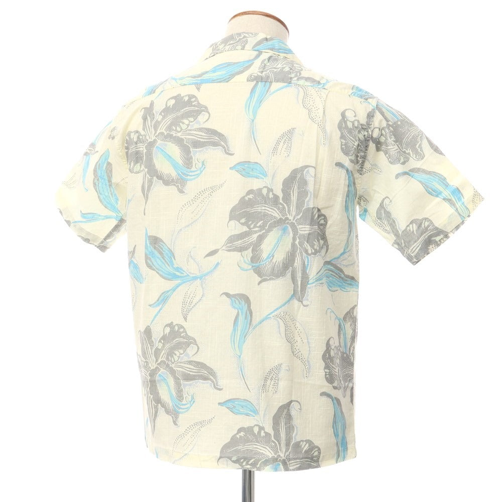 【中古】【未使用】サンサーフ SUN SURF ハイビスカス柄 半袖シャツ
 オフホワイトxグレーxライトブルー【サイズM】【WHT】【S/S】【状態ランクS】【メンズ】
【769487】 BPD