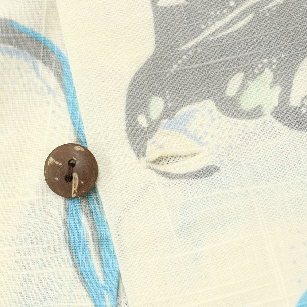 【中古】【未使用】サンサーフ SUN SURF ハイビスカス柄 半袖シャツ
 オフホワイトxグレーxライトブルー【サイズM】【WHT】【S/S】【状態ランクS】【メンズ】
【769487】 BPD