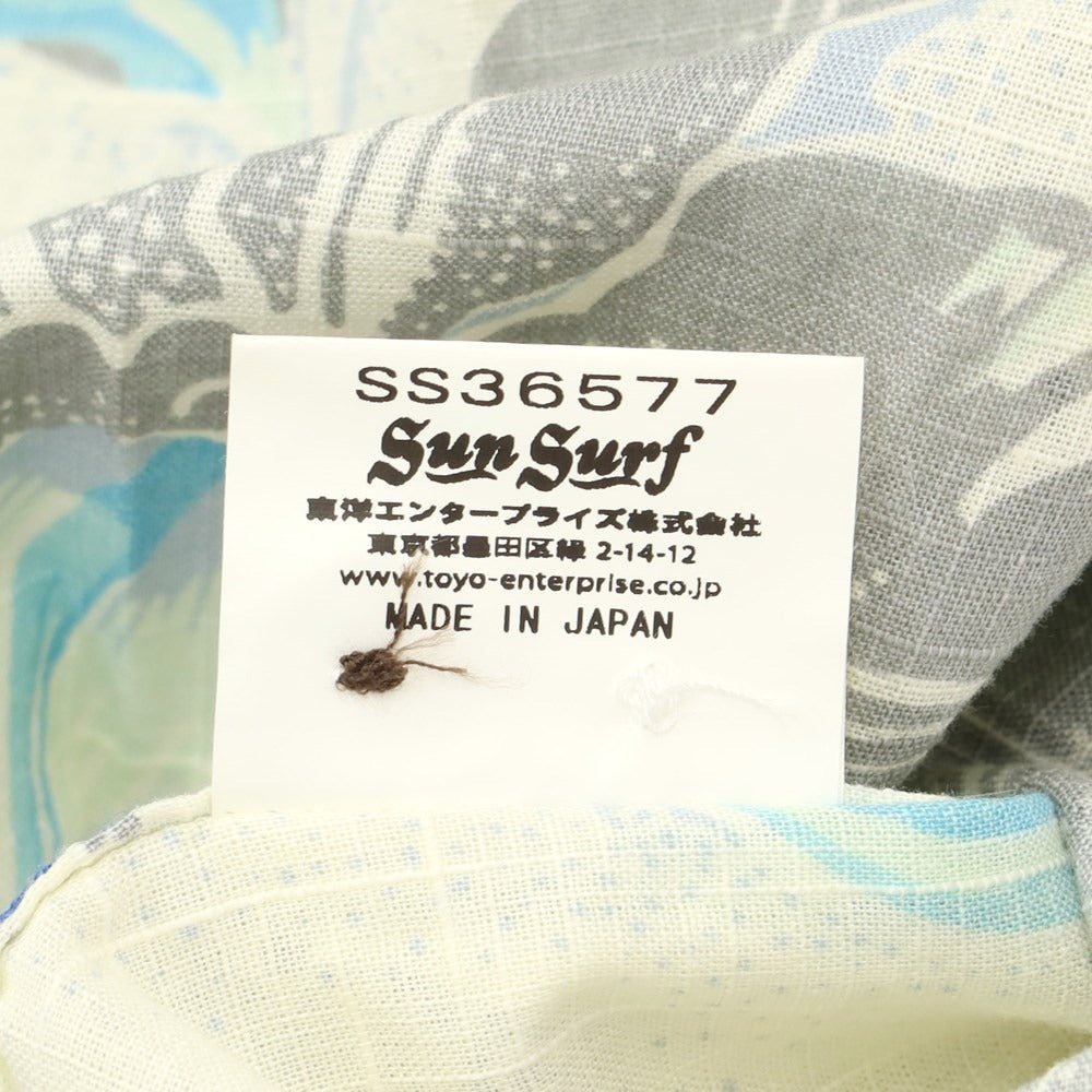 【中古】【未使用】サンサーフ SUN SURF ハイビスカス柄 半袖シャツ
 オフホワイトxグレーxライトブルー【サイズM】【WHT】【S/S】【状態ランクS】【メンズ】
【769487】 BPD