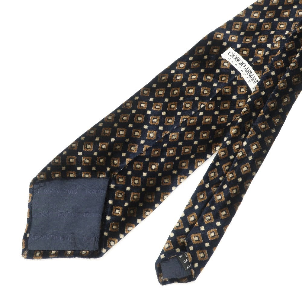 【中古】ジョルジオアルマーニ GIORGIO ARMANI 小紋柄ネクタイ
 ネイビー【サイズ-】【NVY】【A/W】【状態ランクB】【メンズ】
【778974】 BPD