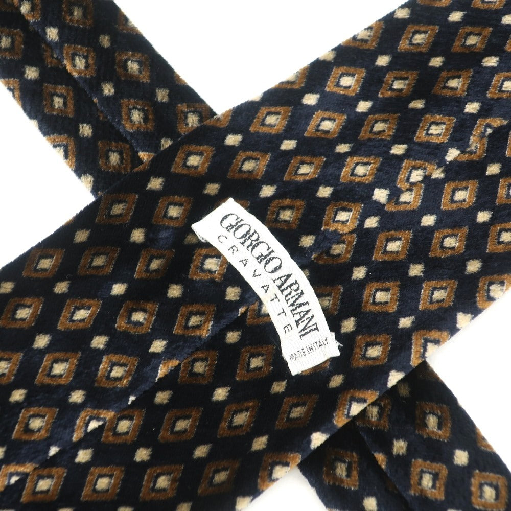 【中古】ジョルジオアルマーニ GIORGIO ARMANI 小紋柄ネクタイ
 ネイビー【サイズ-】【NVY】【A/W】【状態ランクB】【メンズ】
【778974】 BPD