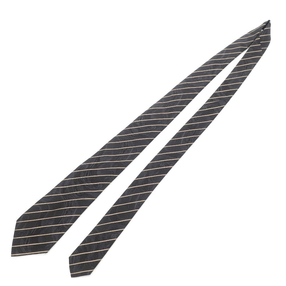 【中古】ジョルジオアルマーニ GIORGIO ARMANI ストライプ柄ネクタイ
 ダークグレーxベージュ【サイズ-】【GRY】【S/S/A/W】【状態ランクB】【メンズ】
【778978】 APD
