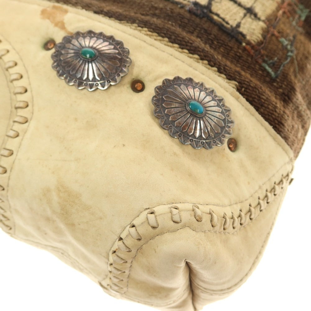 【中古】ダブルアールエル RRL DOUBLE RL J.AUGURデザイン ショルダーバッグ
 ベージュxブラウン【W45xH32.5xD12.5】【BEI】【S/S/A/W】【状態ランクA】【メンズ】
【769898】