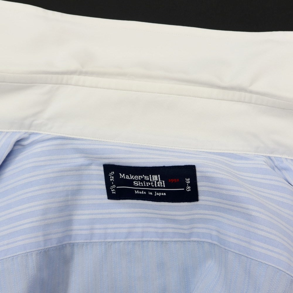 【中古】メイカーズシャツ カマクラ Makers Shirt 鎌倉 ドレスシャツ
 ライトブルーxホワイト【サイズ39-83】【BLU】【S/S/A/W】【状態ランクC】【メンズ】
【769873】 EPD