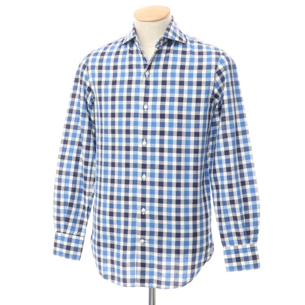綿100%付属品【定番】ギローバー　ホリゾンタルカラーチェックシャツ　GUY ROVER