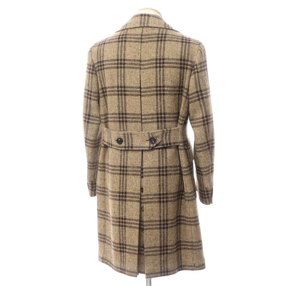 【新品】スティレ ラティーノ STILE LATINO ダブルブレストコート
 ダークベージュxブラウン【サイズ44 Drop7R】【BEI】【A/W】【状態ランクN】【メンズ】
【778968】 BPD