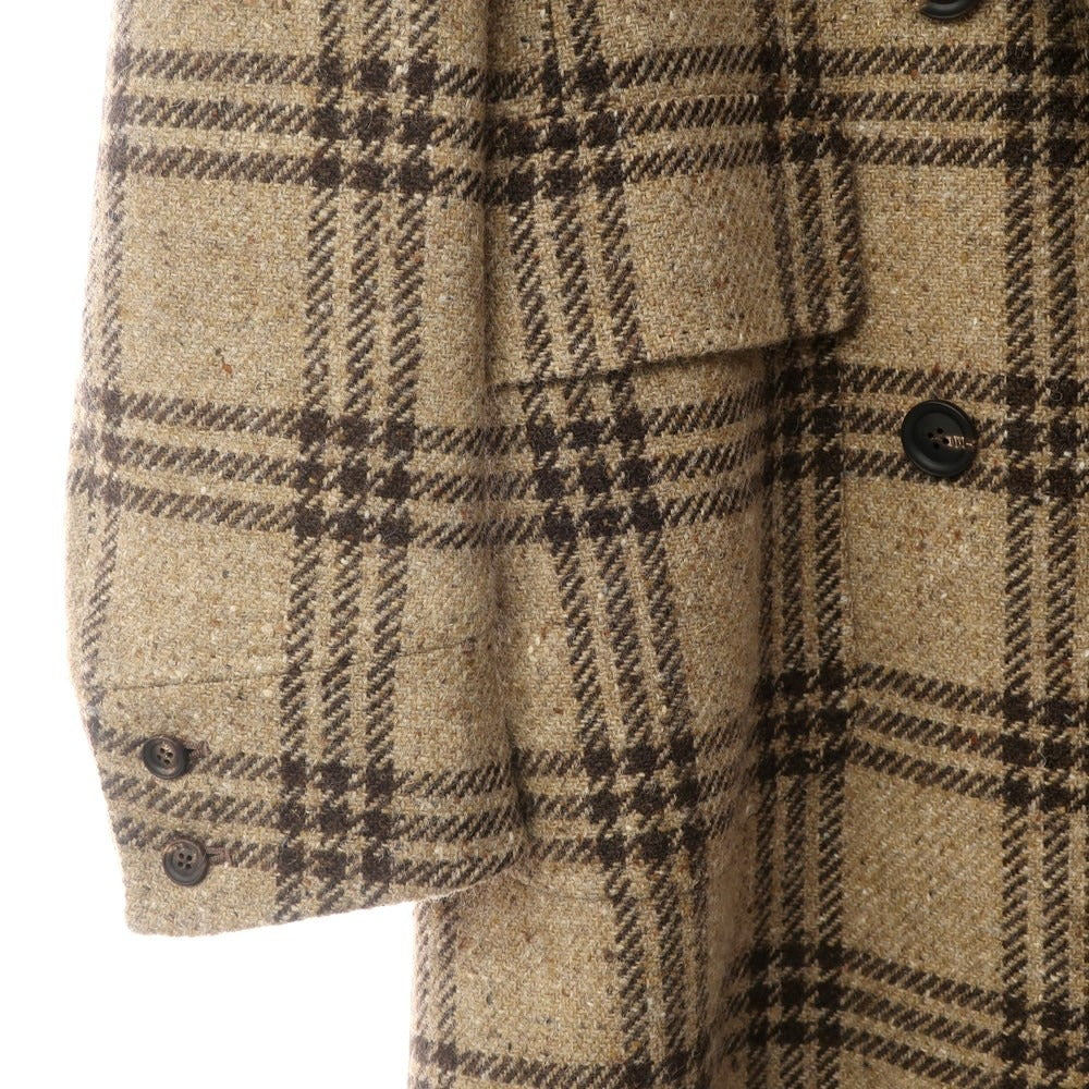 【新品】スティレ ラティーノ STILE LATINO ダブルブレストコート
 ダークベージュxブラウン【サイズ44 Drop7R】【BEI】【A/W】【状態ランクN】【メンズ】
【778968】 BPD