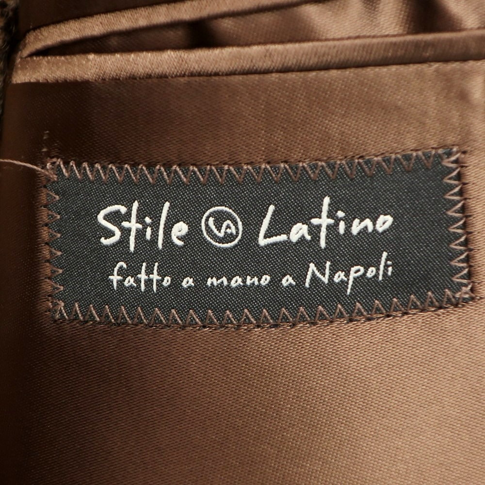 【新品】スティレ ラティーノ STILE LATINO ダブルブレストコート
 ダークベージュxブラウン【サイズ44 Drop7R】【BEI】【A/W】【状態ランクN】【メンズ】
【778968】 BPD