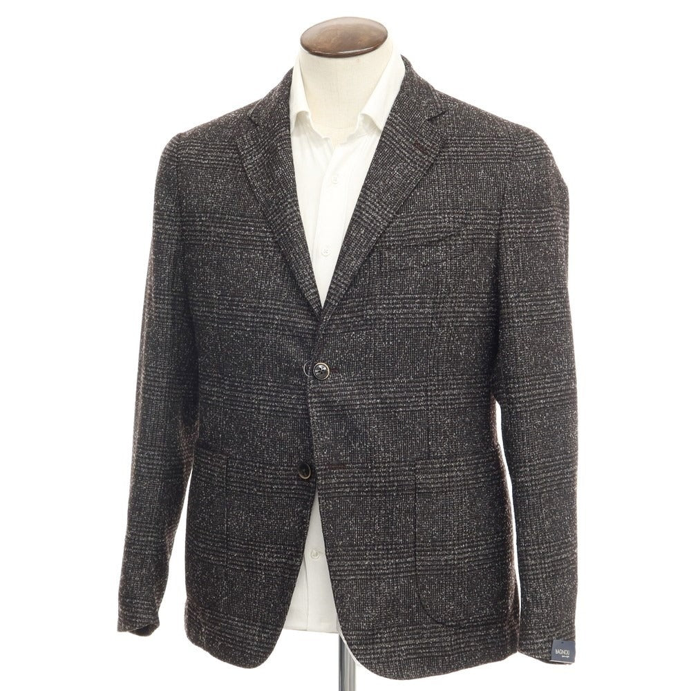 【中古】【未使用】バニョーリサルトリアナポリ BAGNOLI SARTORIA NAPOLI ソフトツイード チェック テーラードジャケット