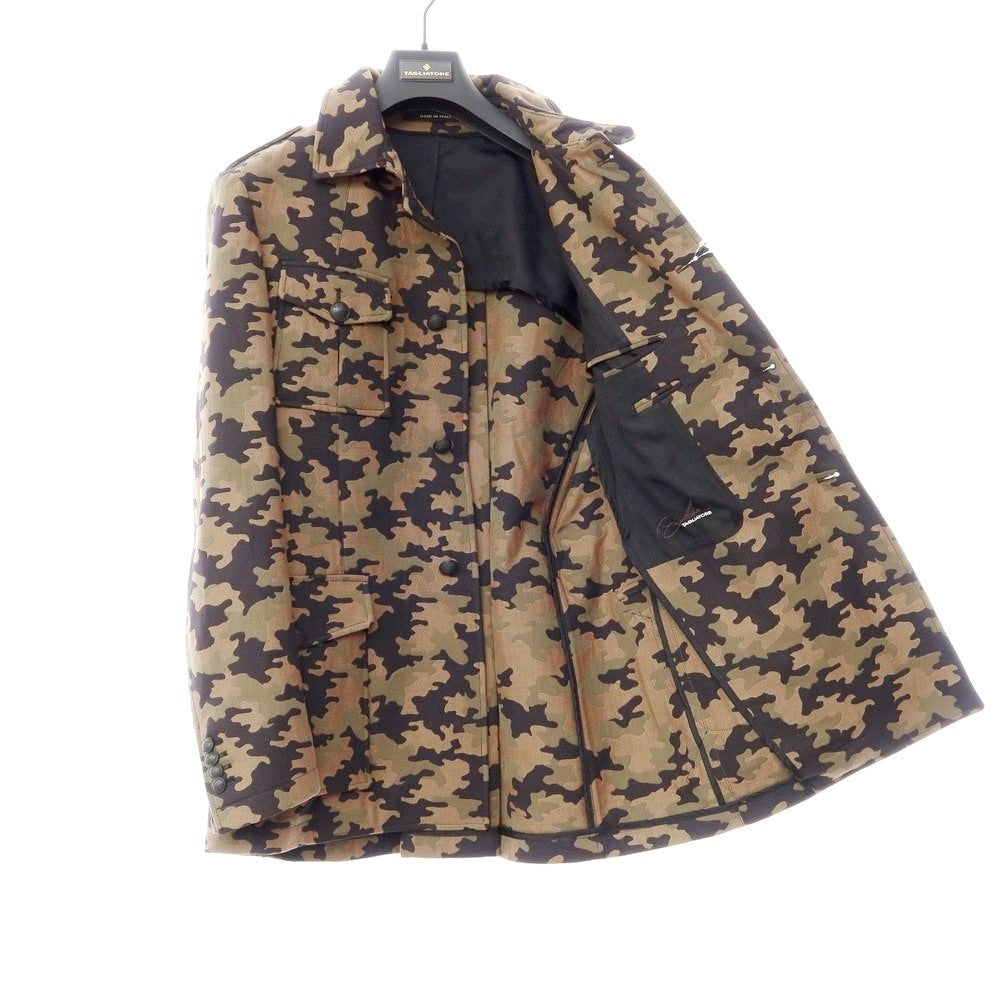 【新品】タリアトーレ ピーノレラリオ TAGLIATORE PINO LERARIO ミリタリージャケット
 カーキブラウンxオリーブxブラック【サイズ48】【KAK】【S/S/A/W】【状態ランクN】【メンズ】
【778894】 EPD
