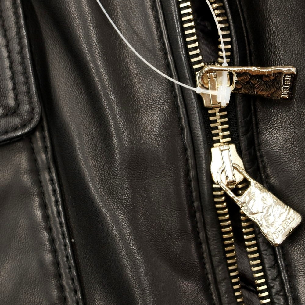 【中古】デラン Delan 中綿入り 襟ボア付き ジップアップ レザーブルゾン ブラック【サイズ48】【BLK】【A/W】【状態ランクB】【メンズ】【768895】 BPD