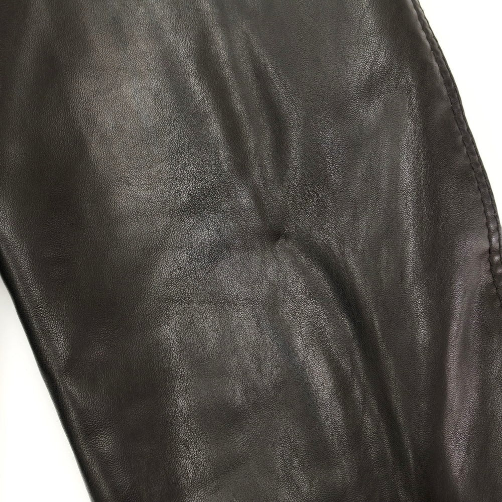 【中古】デラン Delan 中綿入り 襟ボア付き ジップアップ レザーブルゾン ブラック【サイズ48】【BLK】【A/W】【状態ランクB】【メンズ】【768895】 BPD