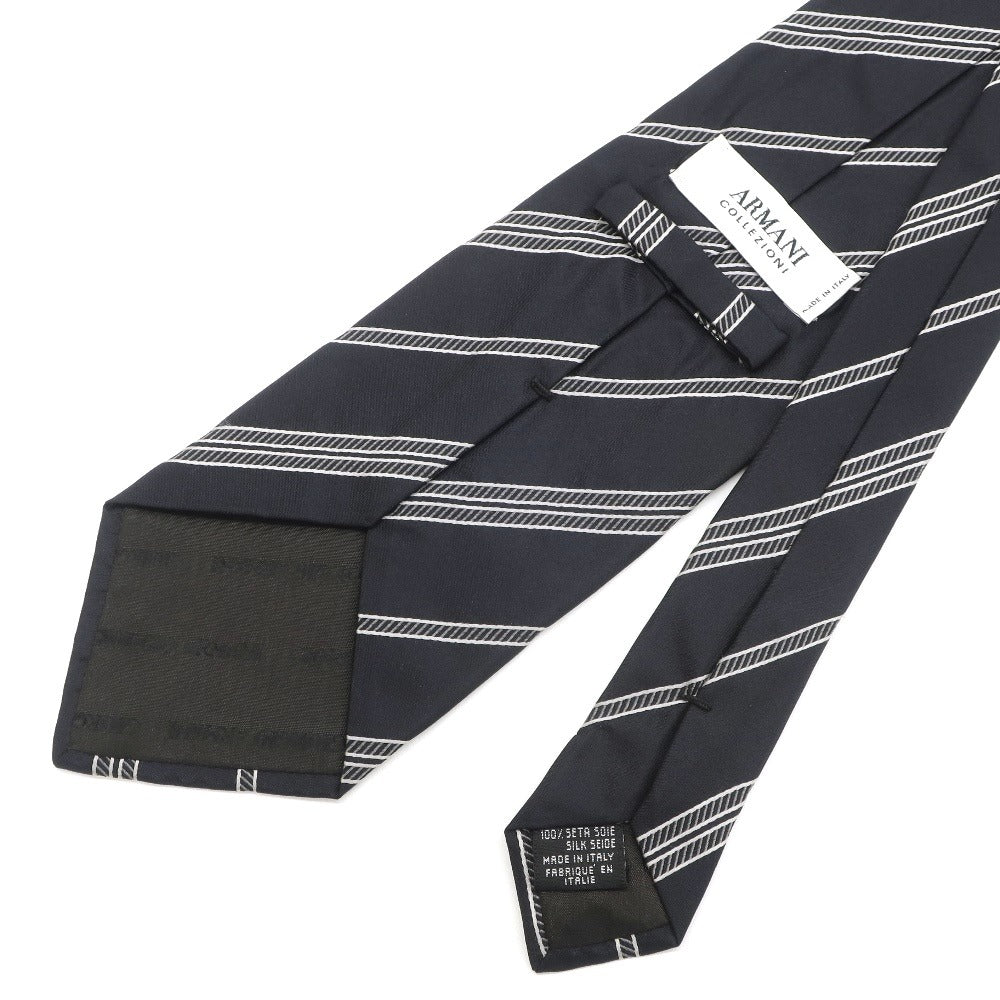 【中古】アルマーニ コレッツォーニ ARMANI COLLEZIONI ストライプ柄ネクタイ
 ブラック【BLK】【S/S/A/W】【状態ランクB】【メンズ】
【778790】 APD